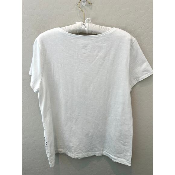 ZENERGY BY CHICO’S | White Embellished Short Sleeve Tee Shirt | Size 2 Large - Picture 5 of 8